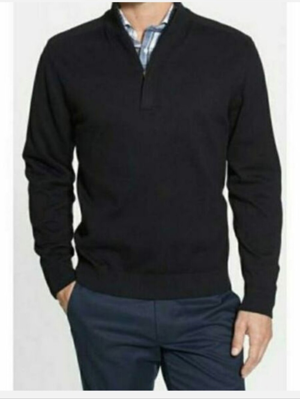 Men's Cutter & Buck Half Zip Sweater Pullover Black Size L